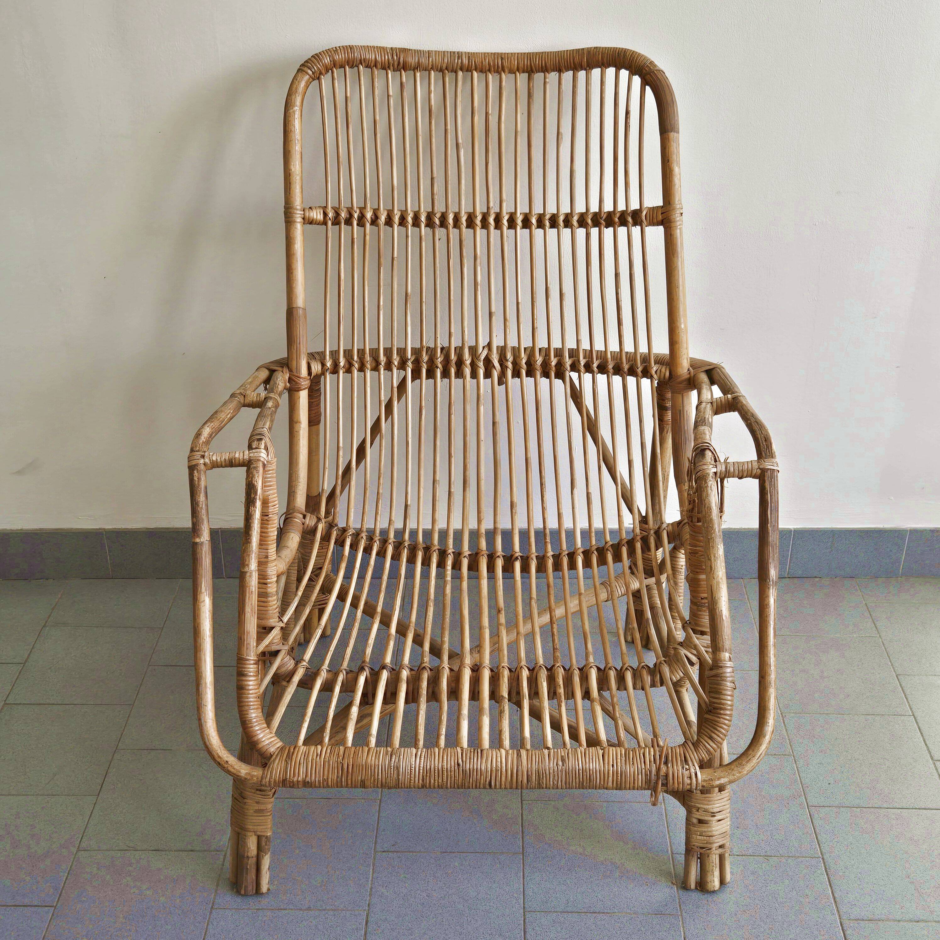 Vintage rattan armchair 1960