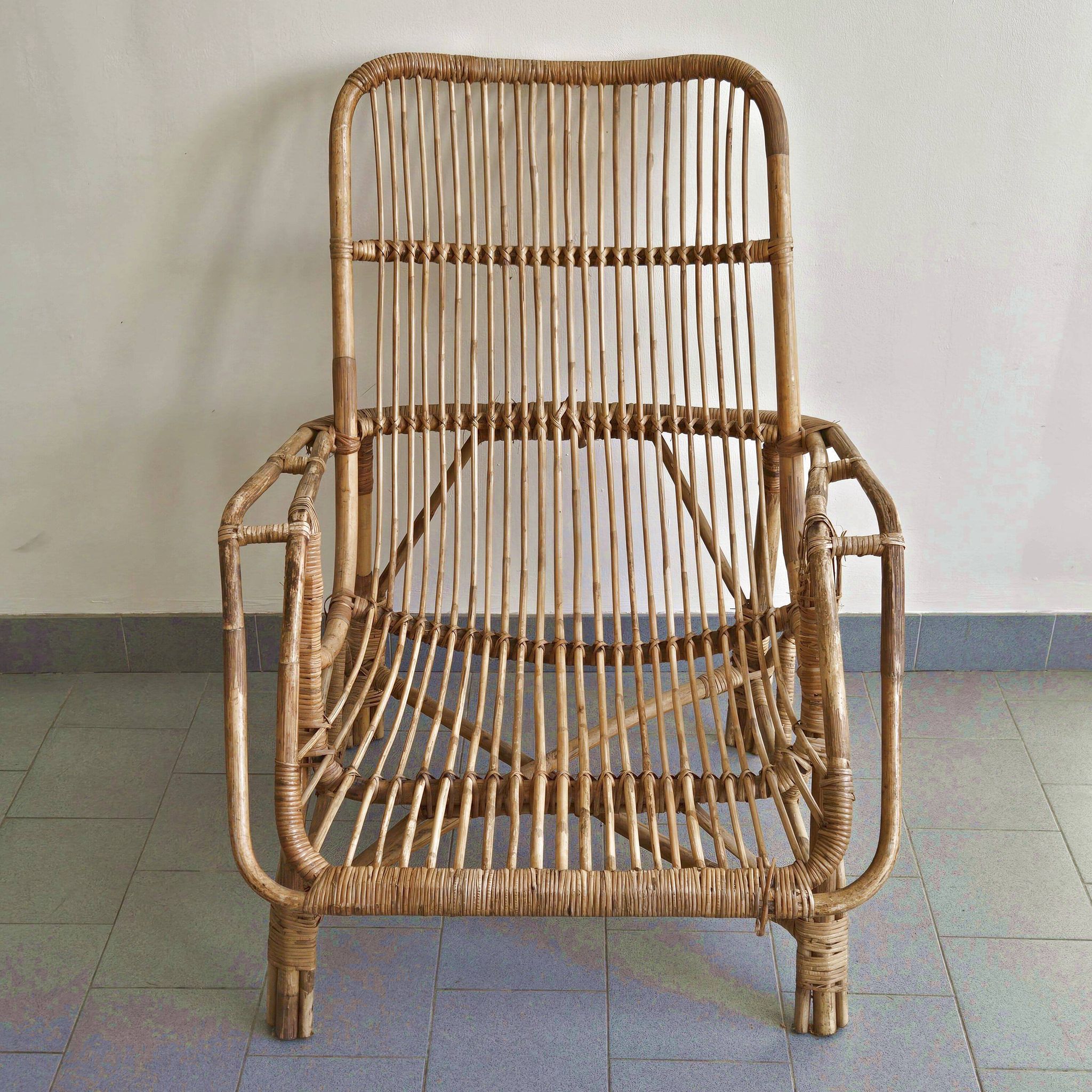 Fauteuil vintage en rotin 1960