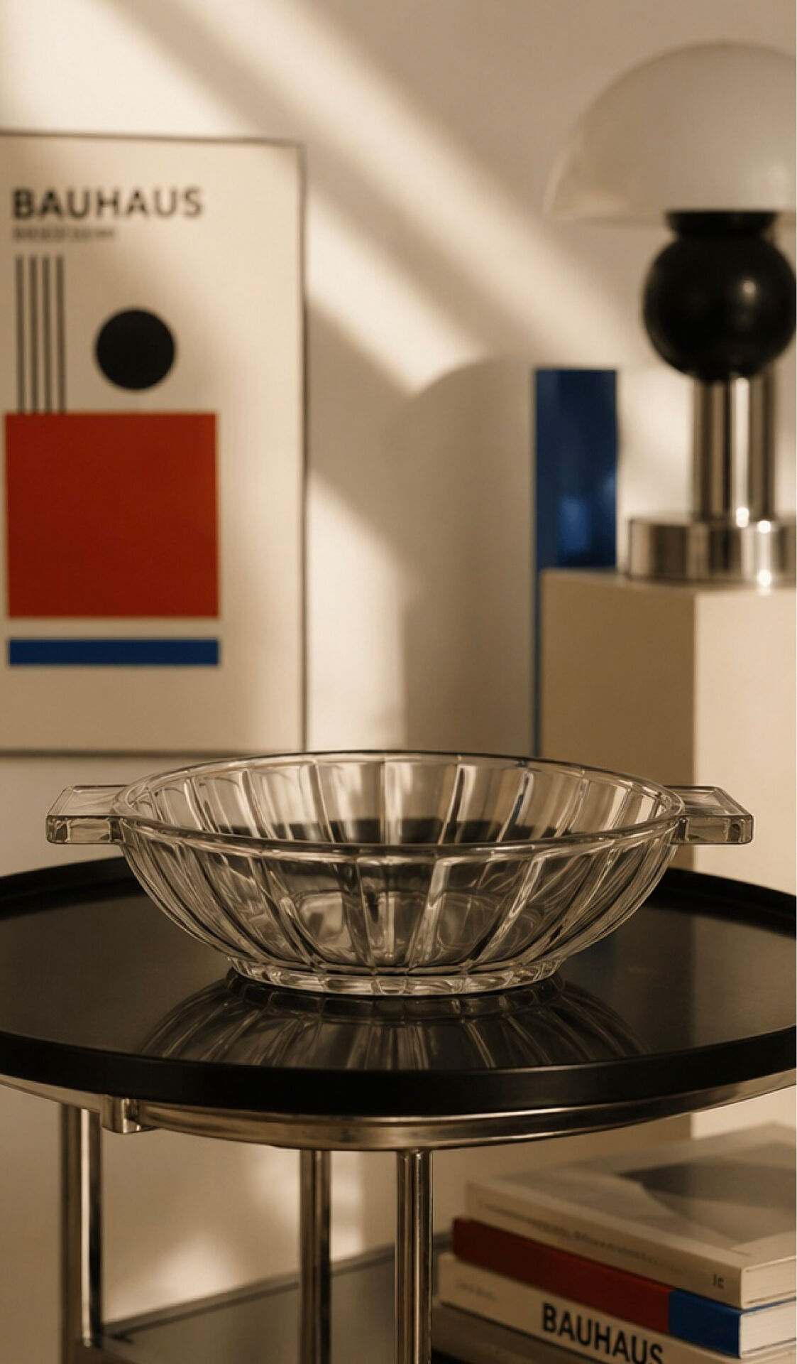 Art Deco pressed moulded glass bowl made in France