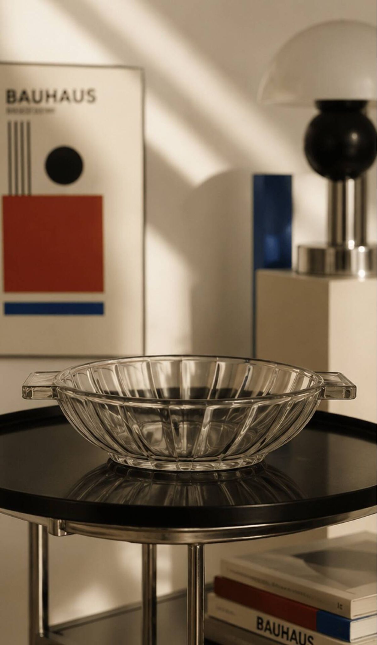 Art Deco pressed moulded glass bowl made in France