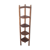 Etagère d'angle encoignure teck birman ancien