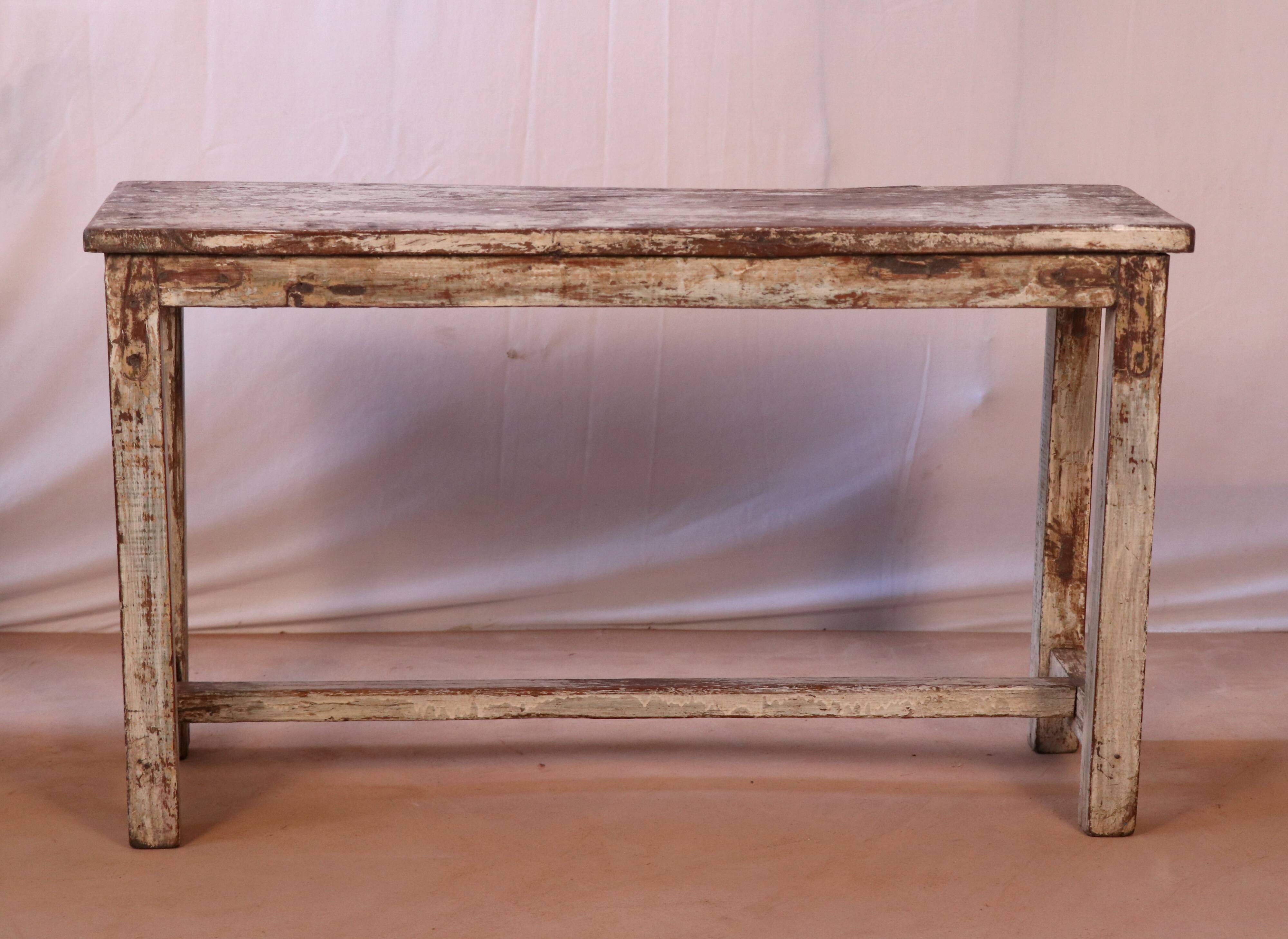 Old Burmese teak bench original unbleached patina