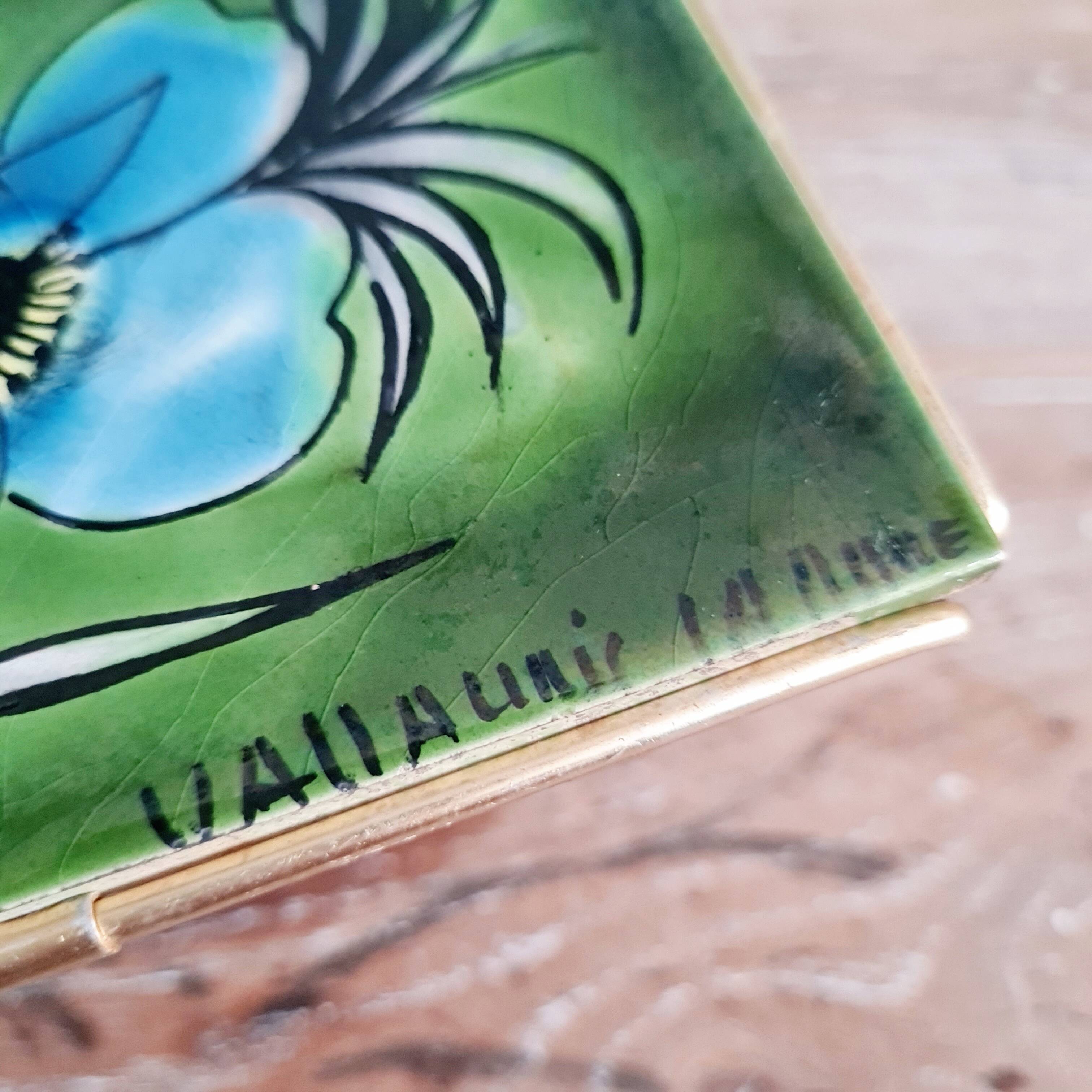 Carreau de céramique vintage Vallauris - Décor Floral