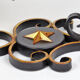 1950 gold star and black metal sconces