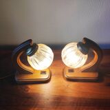Paire de lampes 1970 style scandinave