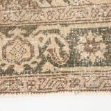 3x13 Beige & Brown Geometric Vintage Runner Rug, Long Runner Rug,