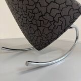 French design rocking chair in fabric and metal from the 70s/80s