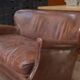 Small Vintage Bench Sofa Studded Leather Sofa 1970s