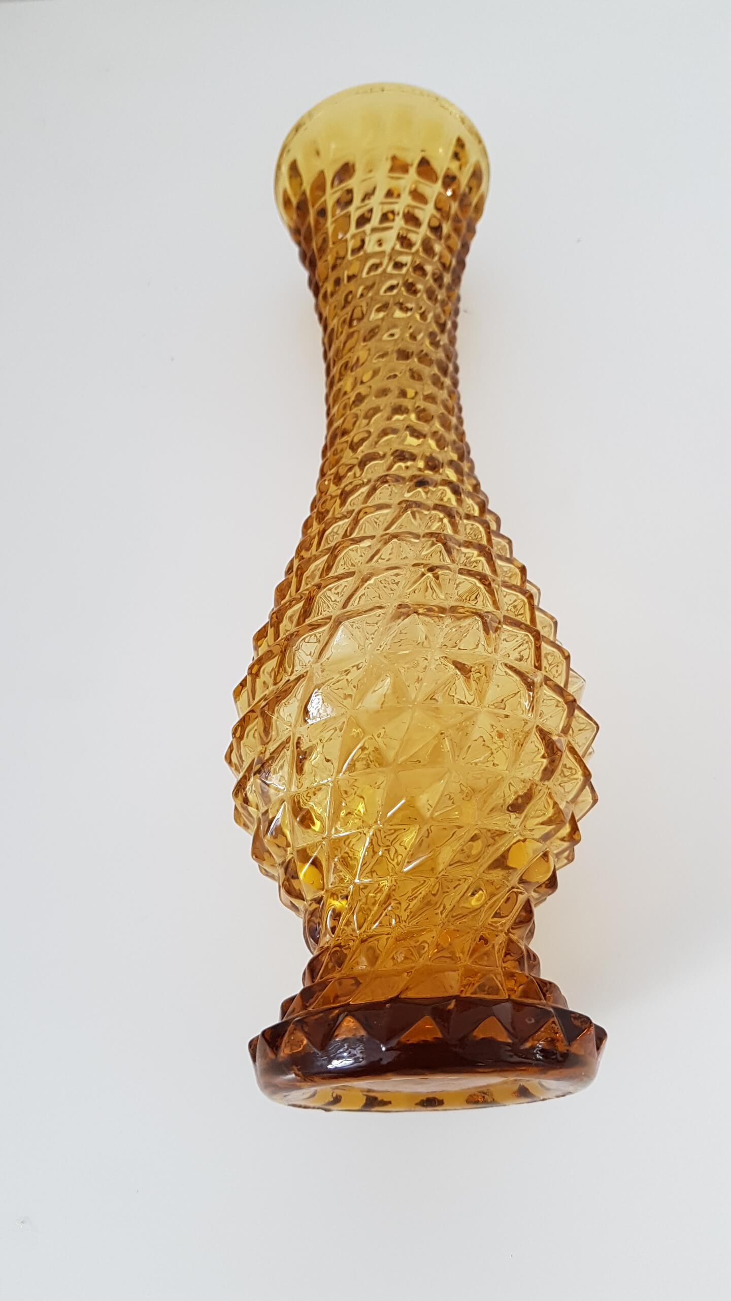 Vase verre jaune vintage Selency