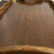 Plateau de service ancien en bois et laiton 61 x 38 cm