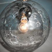 Ceiling light 3 globes in blown glass of the 1970s