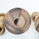 Set of 4 turned wooden candle holders