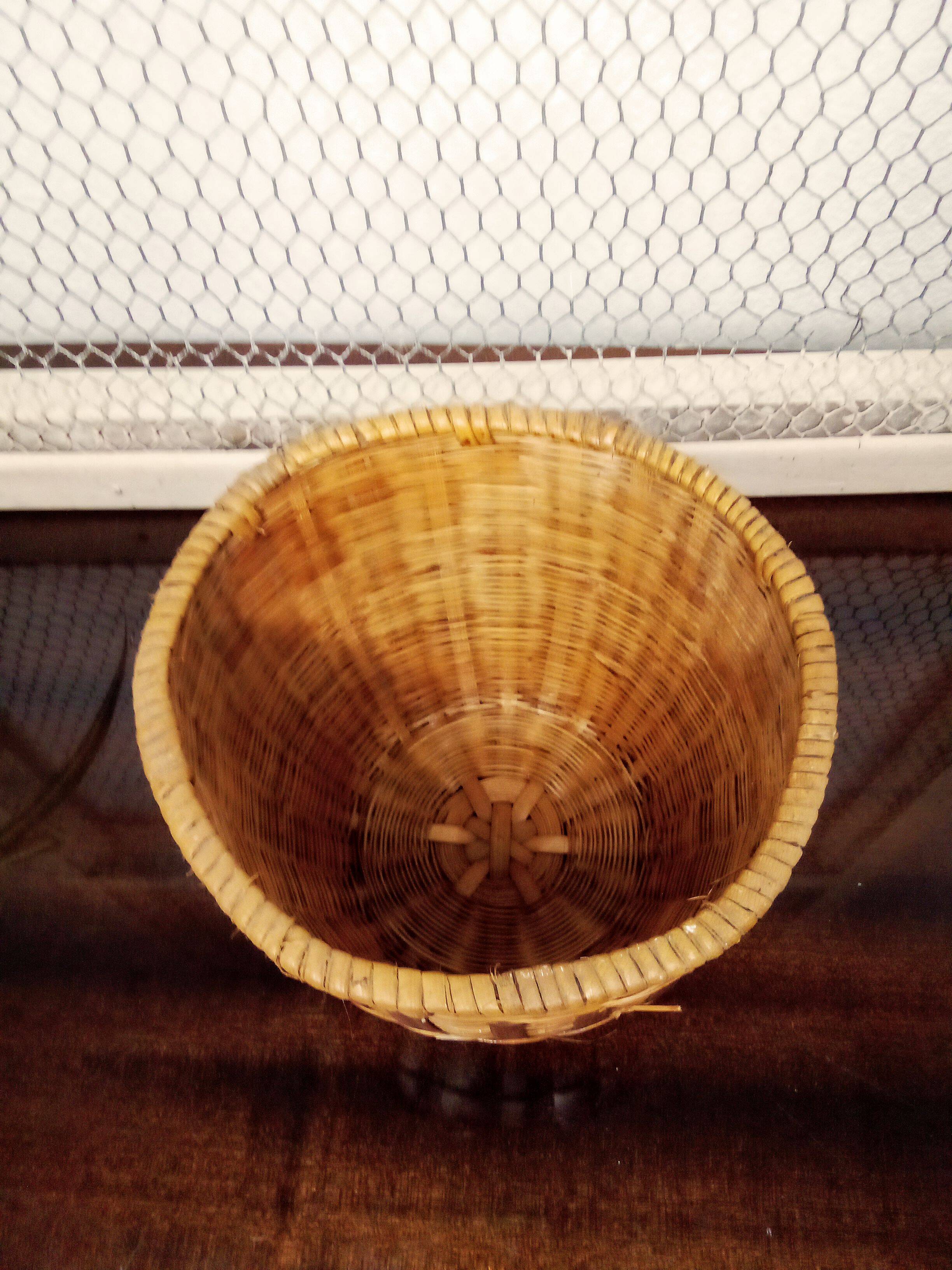 Vintage wicker plant pot