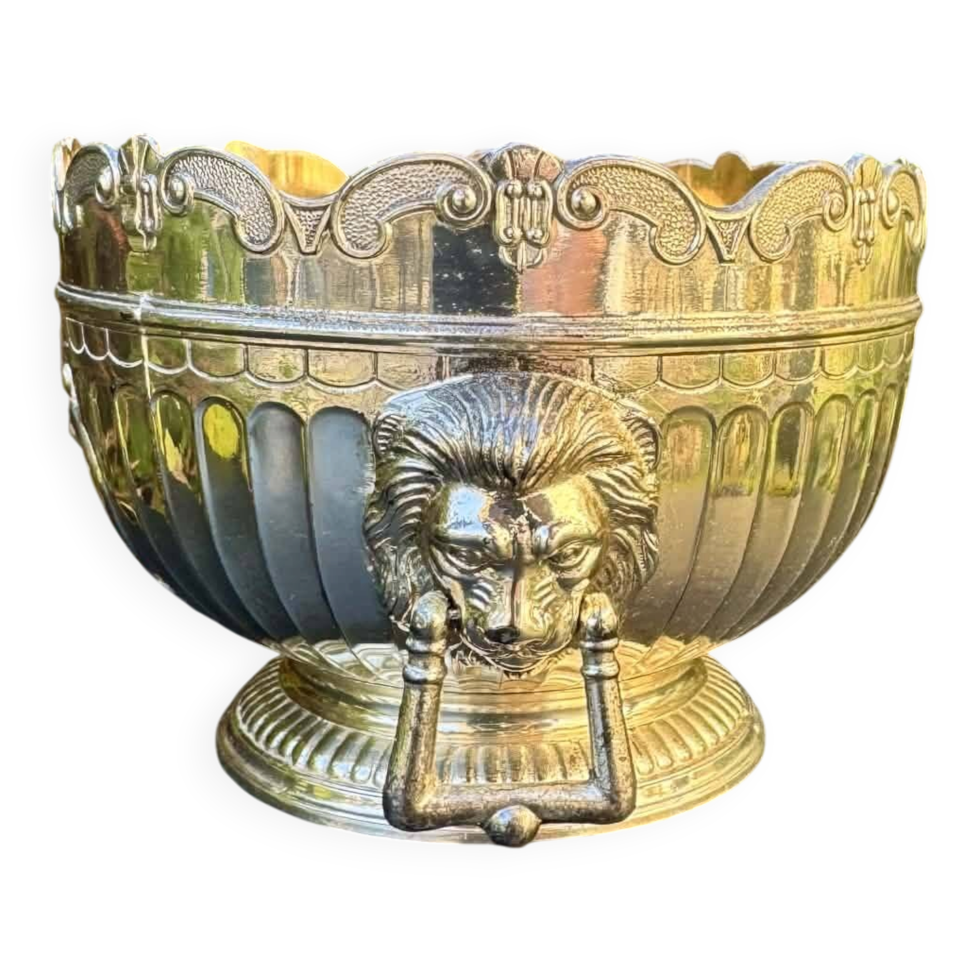 Silver glass cooler in Empire lion style