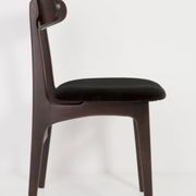 Black velvet armchair mid-century by Rajmund Halas, Poland, 1960.
