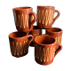 Lot de 6 mugs en terre cuite vernissée
