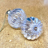 Venini mid century italian flushmount murano glass bubbles and brass chandelier