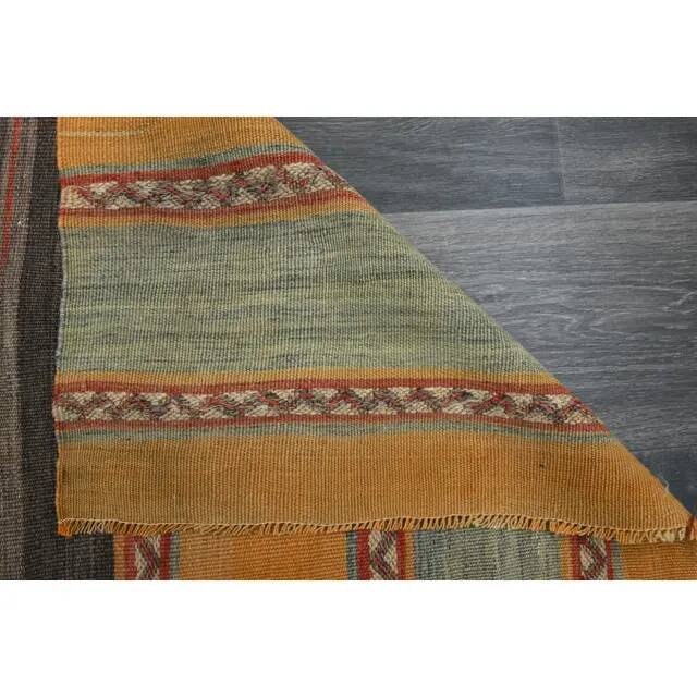 1970s Vintage Turkish Oushak Handmade Wool Cotton Orange Runner Rug 83x284