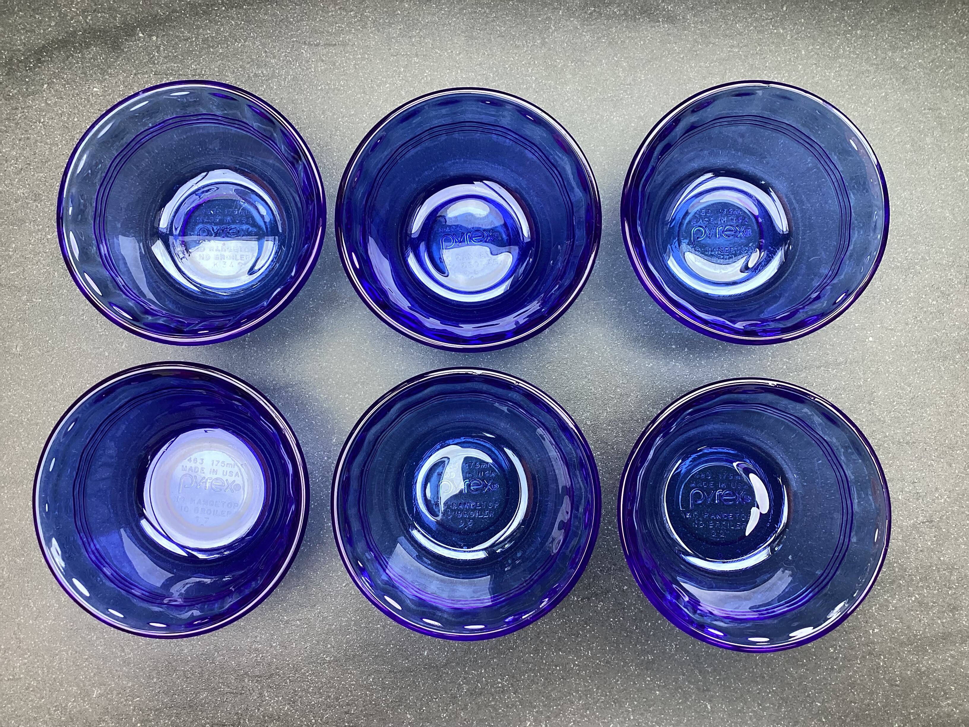6 coupelles en verre Pyrex made in USA
