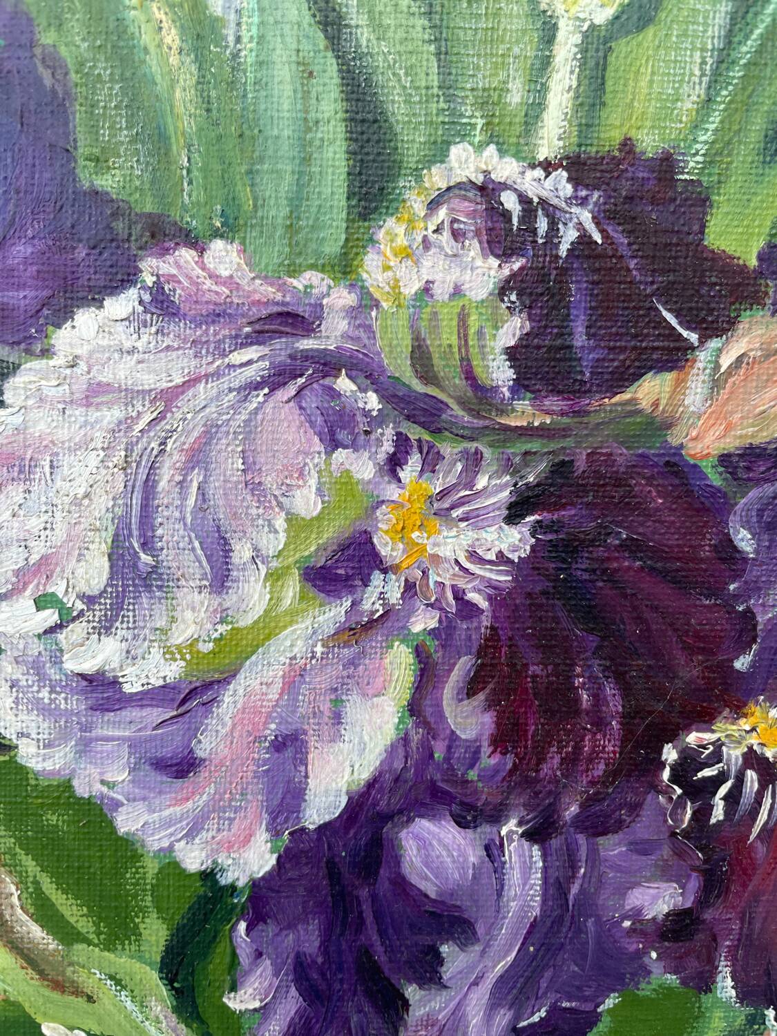 Bouquet of flowers old painting