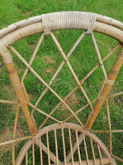 3-piece rattan wicker garden furniture set 1960 70