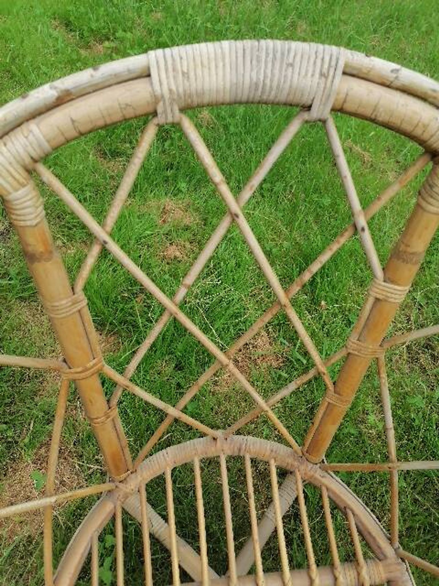 3-piece rattan wicker garden furniture set 1960 70