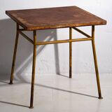 Ancienne table d’extérieur de couleur ocre (c.1920)