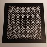Vasarely silkscreen print - "Deep Kinetics" - 3D Illusion & Black and White
