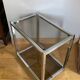 Vintage trolley in chrome metal and smoked glasses 1970s