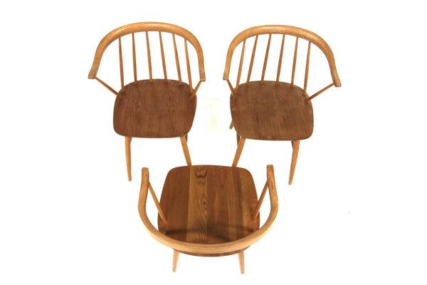 Set de 3 chaises scandinave ''Pinnstolar'', Nesto, Nässjö, Suède, 1960
