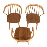 Set of 3 Scandinavian "Pinnstolar" chairs, Nesto, Nässjö, Sweden, 1960