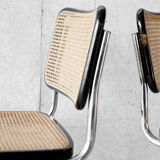 Pair of chairs cesca B32 black by Marcel Breuer