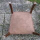 Fauteuil bridge marron clair et bois des années 40-50