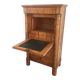Empire-style secretary desk in burr walnut with detached columns, drop-front, and secret drawer
