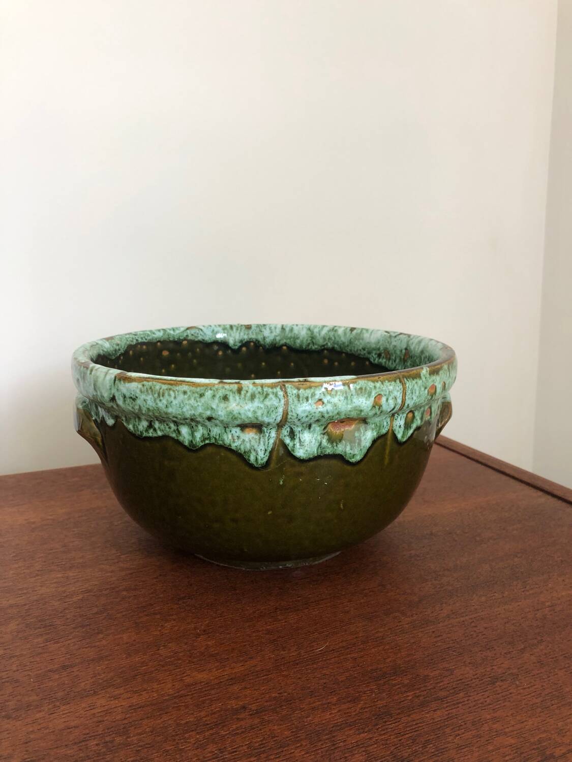 Glazed ceramic salad bowl