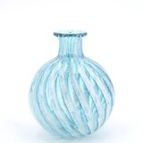 Phoenician Malta light blue glass striped vase, 90s