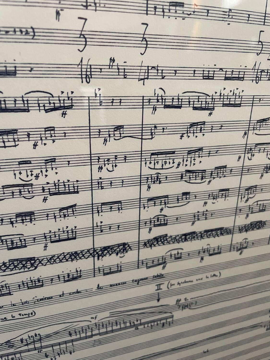 Rare framed lithograph of the score "Repons" by Pierre Boulez