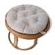 Paire de poufs en rotin et bambou