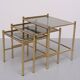 Brass nesting tables Hollywood Regency 1970s France