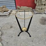 Umbrella stand in metal and gilded brass from the 1950s