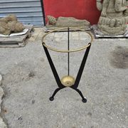 Umbrella stand in metal and gilded brass from the 1950s