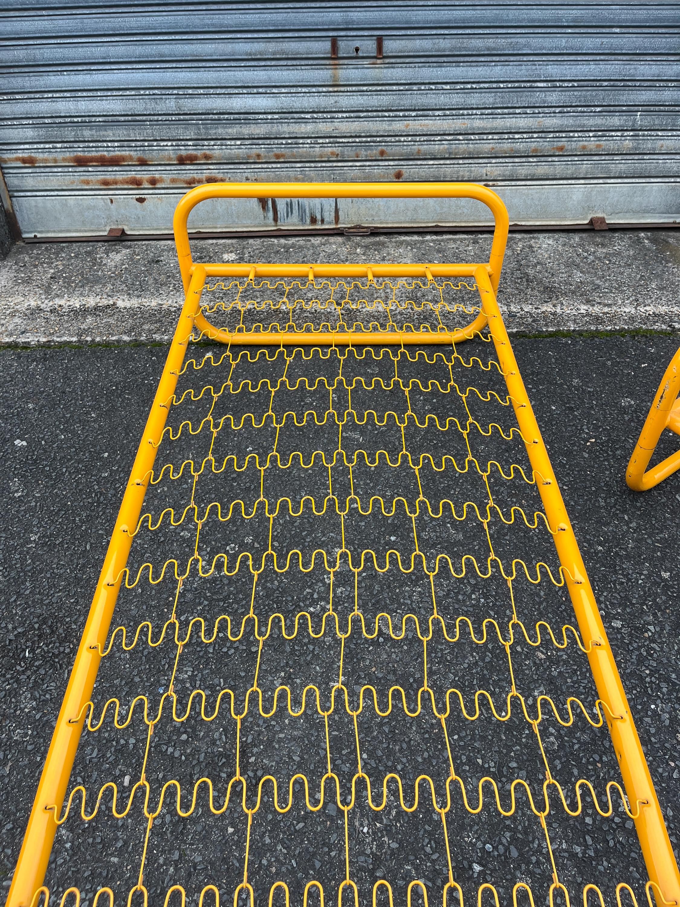 Pair of metal beds by Marc Berthier, Twenty Tube collection, 1972