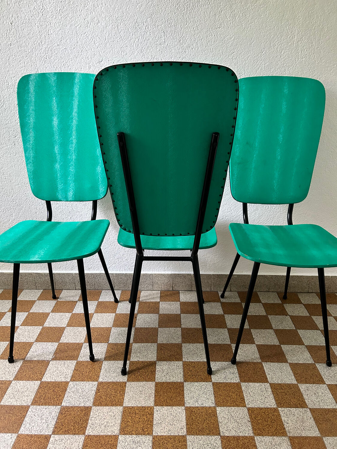 Green skai chairs from the 1950s