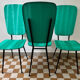 Chaises skaï vert années 50