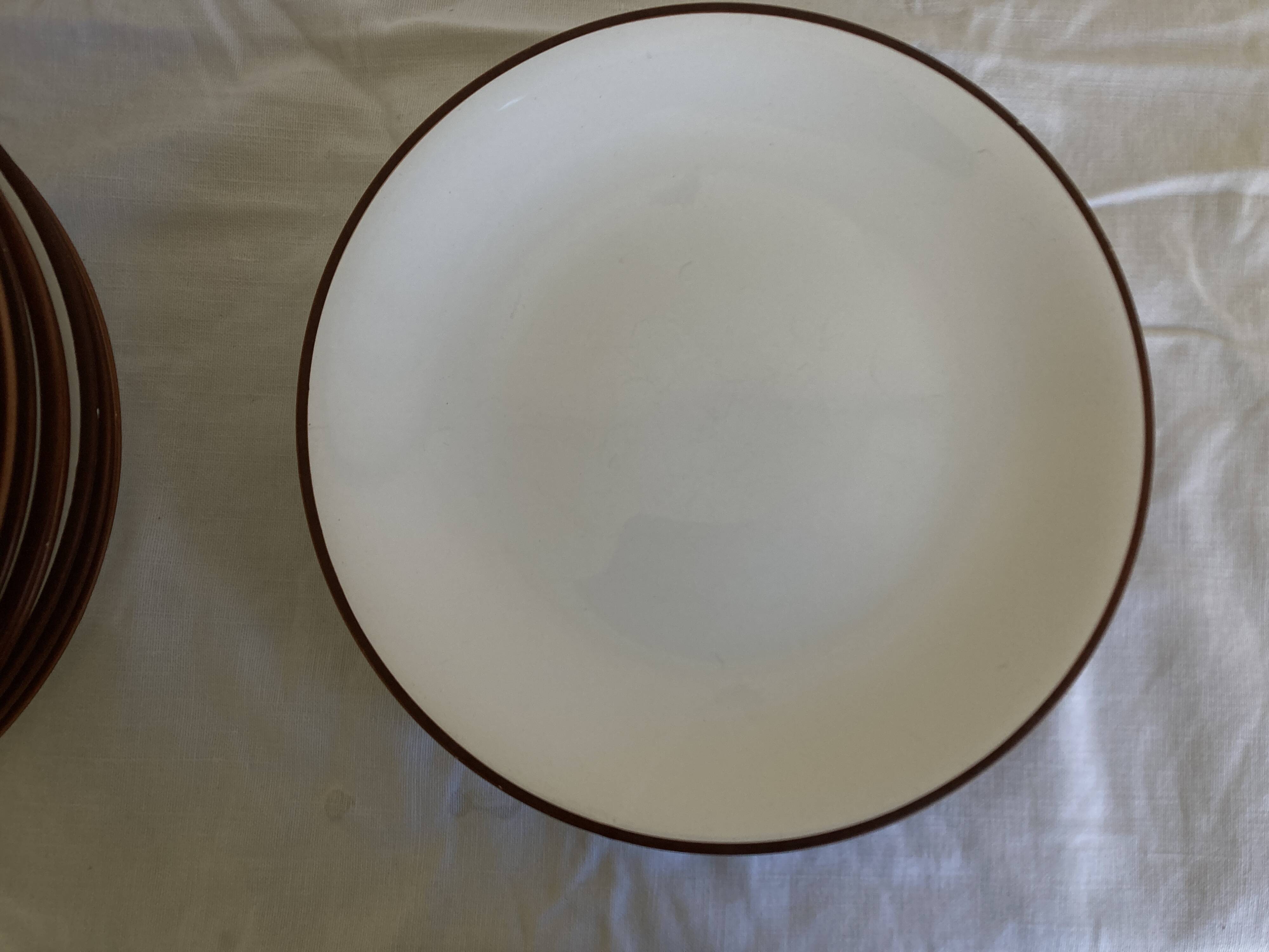 set of 12 flat plates in Siena enameled earthenware by KMK Scandinavian 1965