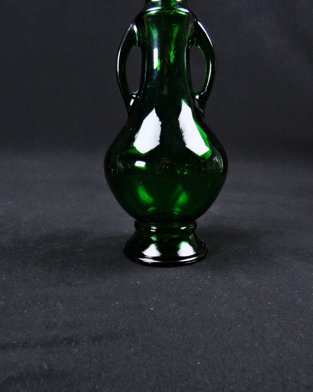 Vintage 70s green Empoli glass genie carafe bottle