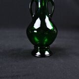 Vintage 70s green Empoli glass genie carafe bottle