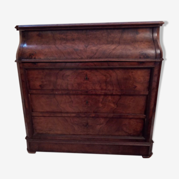 Burl walnut dressing table chest of drawers