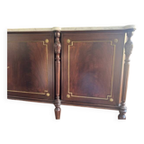 English style 4-door mahogany sideboard with white marble top