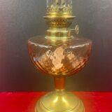 Oil lamp, cathedral glass old pink 48 cm